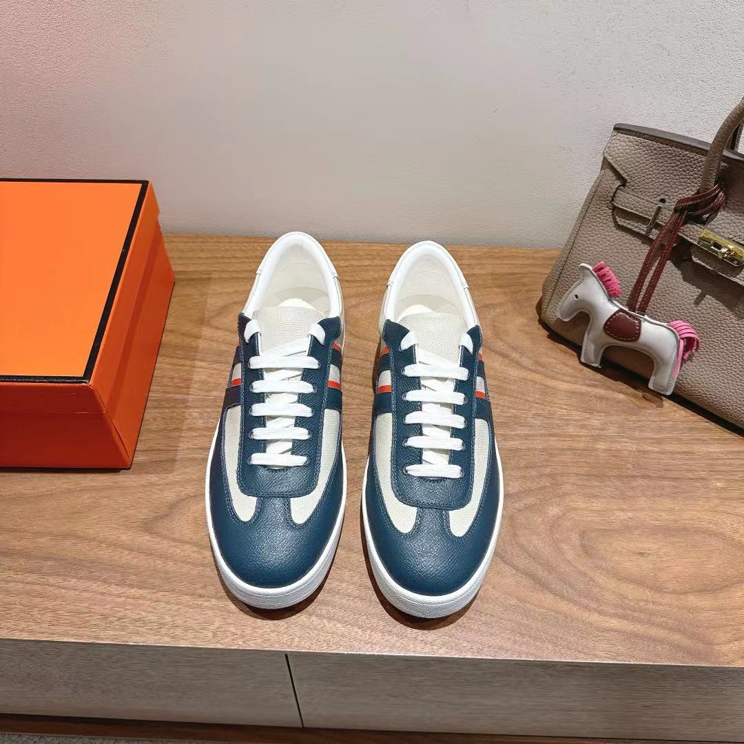 HM 25 Boomerang Sneaker Dark Blue White Red Calfskin