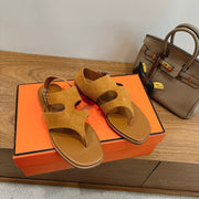 HM 26ss Thong Sandal Brown Suede Calfskin 638407
