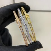 Hermes Full Diamond Buckle Belt  Open Bracelet