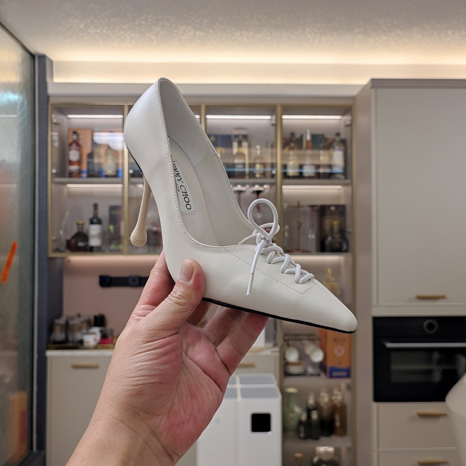 Jimmy 25 Pump High Heels White Cowhide 240004