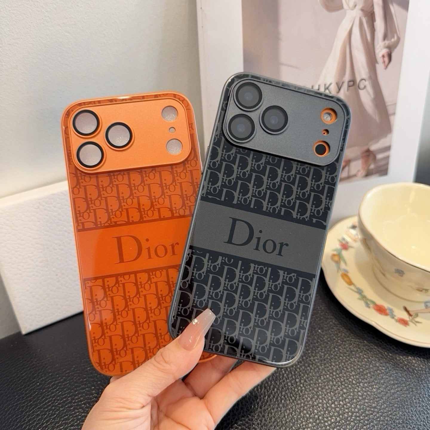 Dior Phone Case With Monogram Pattern 393864