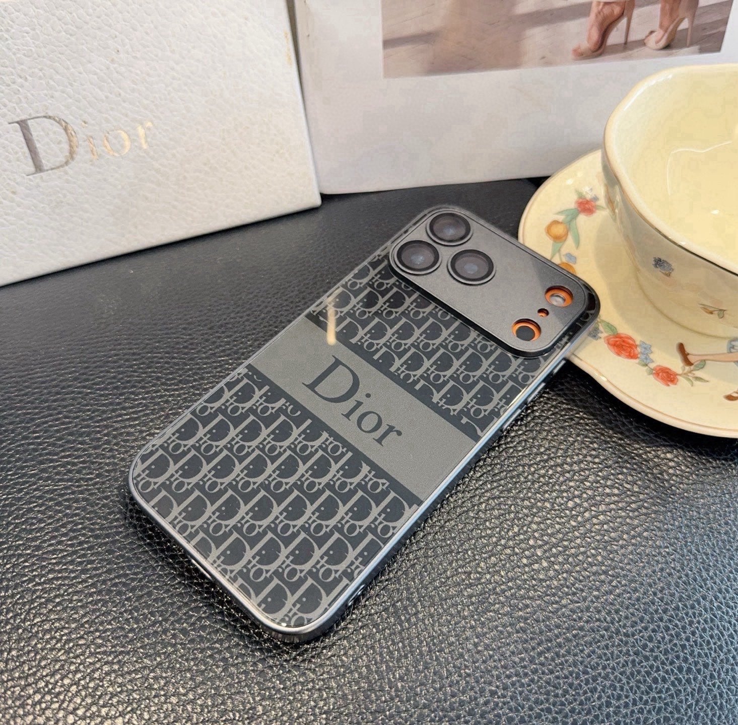 Dior Phone Case With Monogram Pattern 393864