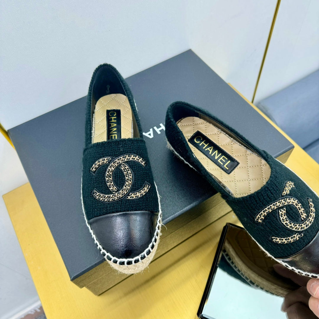 CC 25s Loafers Black Wool Leather 297815