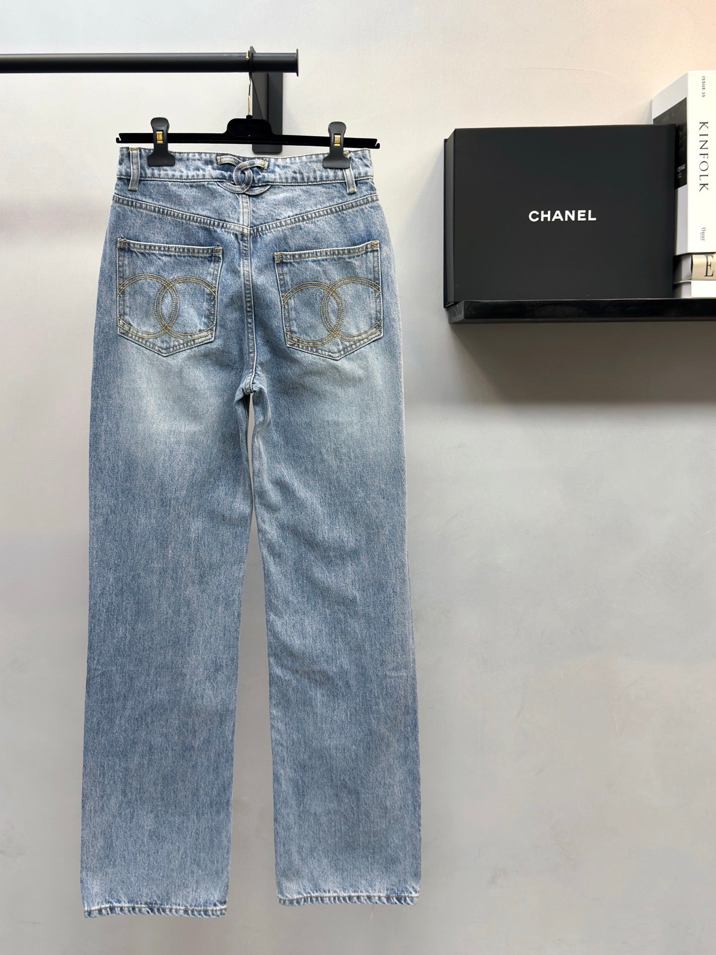 Chanel 2026 Straight-Leg Jeans Blue Cotton 397722