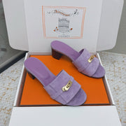 HM 26ss Oasis Sandals 50 Purple Suede Cowhide 625150
