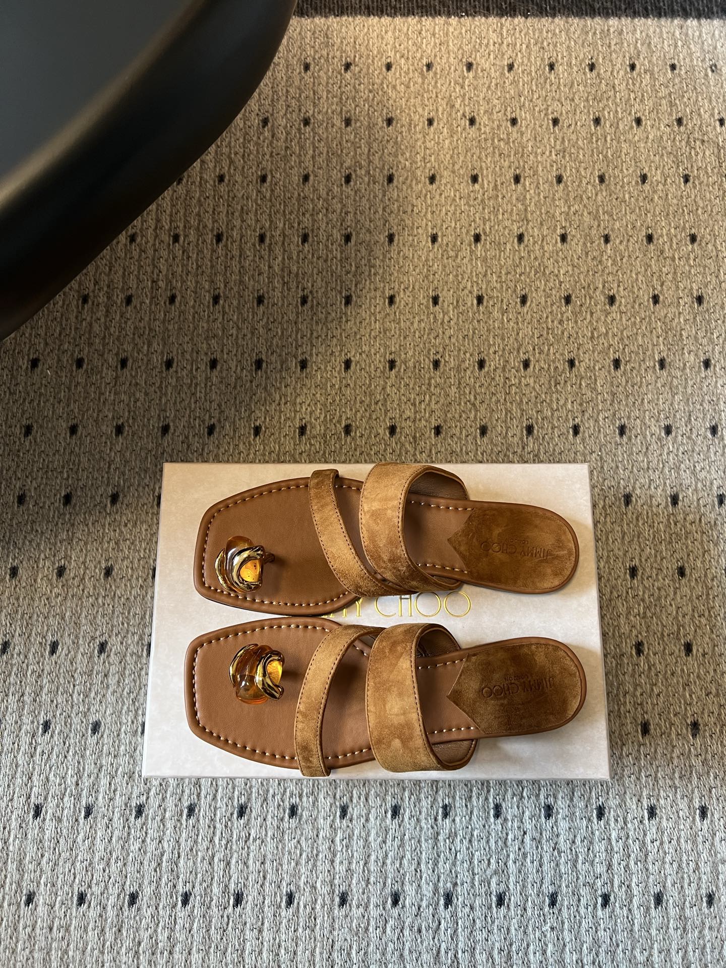 Jimmy Choo 2026 Buckle Flip-Flops Sandals Suede 956229
