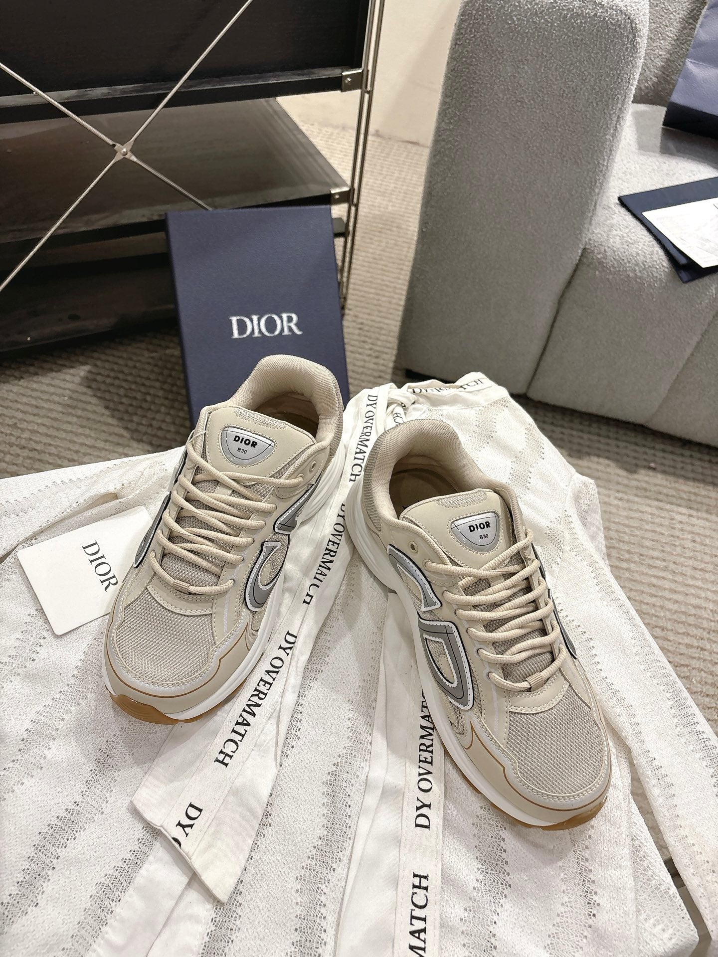 CD B30 Sneakers Beige White Technology Fabric