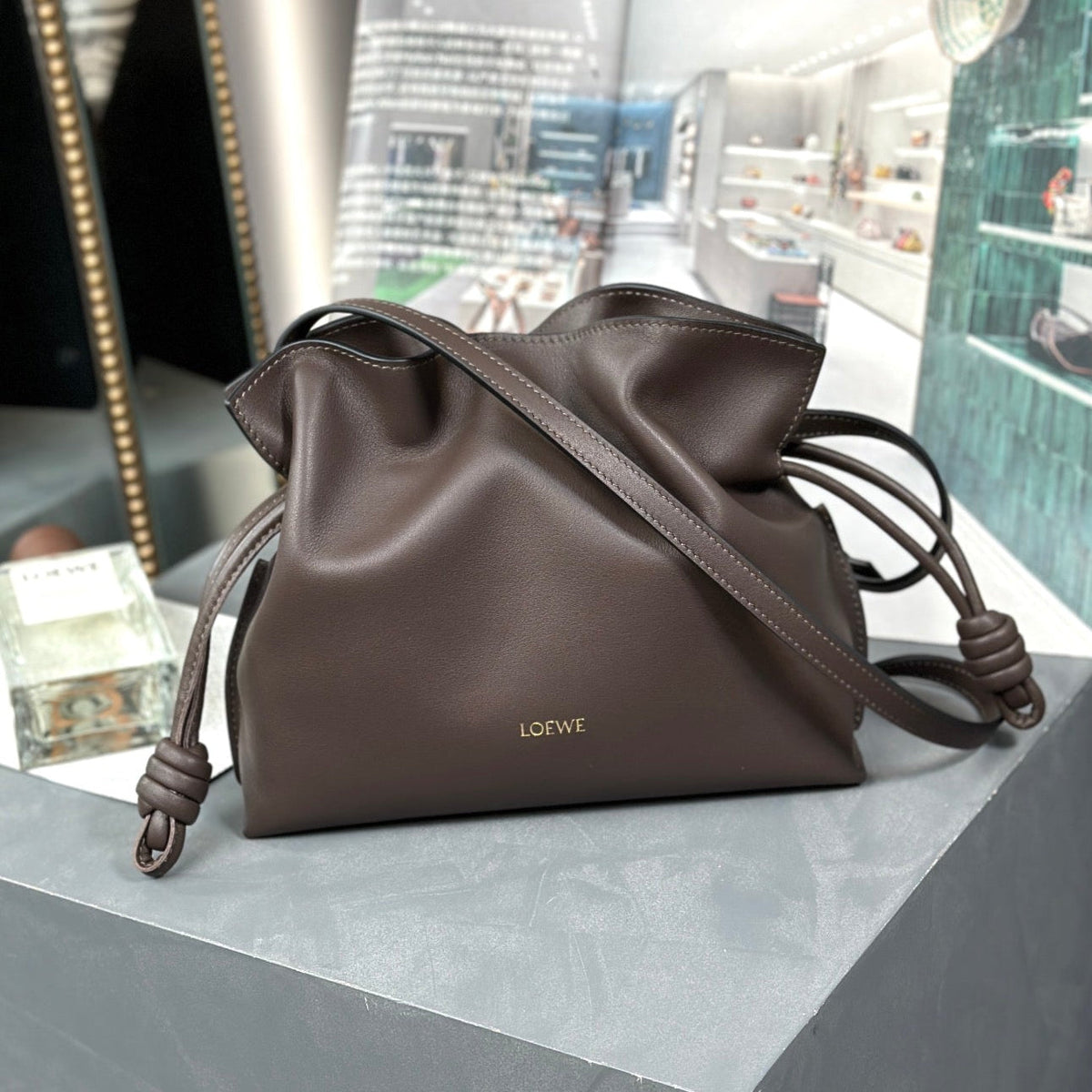 Mini Flamenco Bag 23cm Chocolate Calfskin