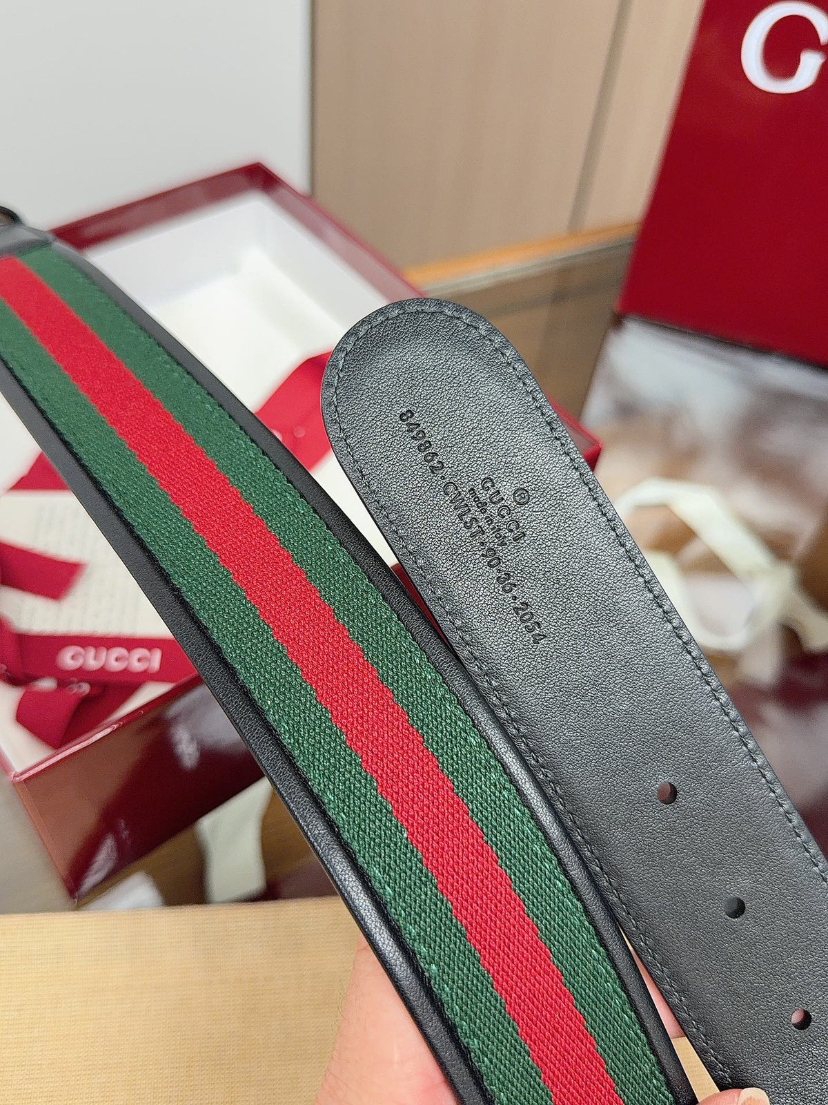Gucci 2026 GG Buckle Web Belt 40mm Canvas Leather 215509
