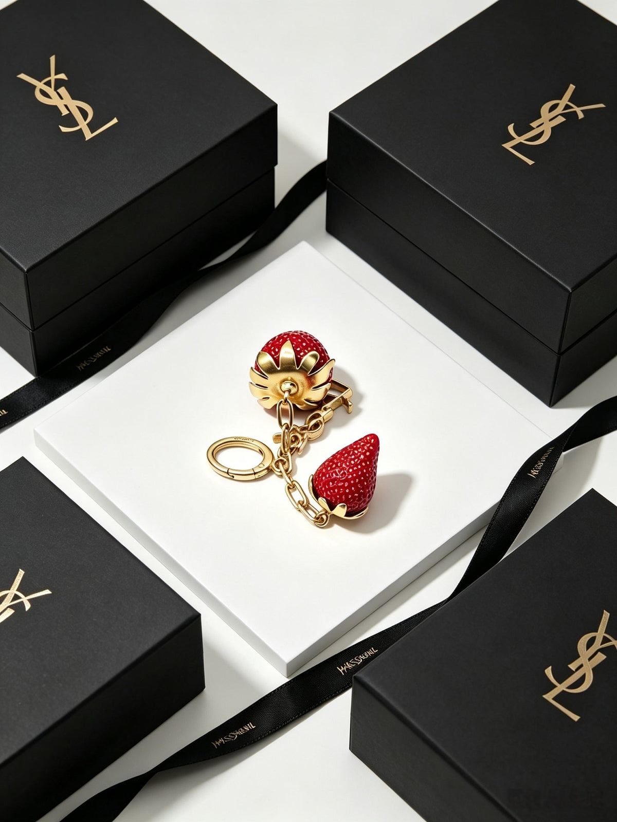 Saint Laurent Cassandre Strawberry Bag Charm