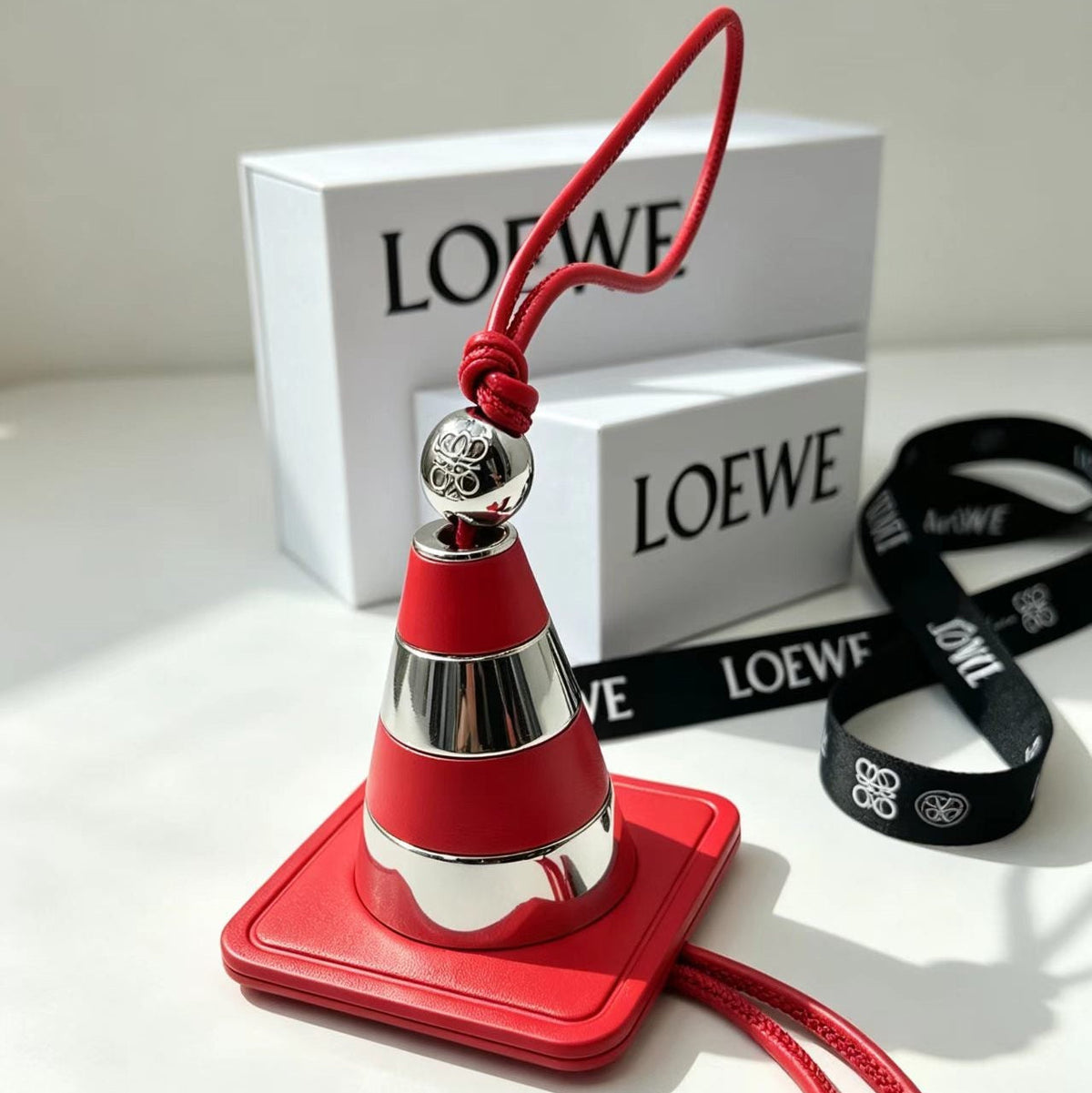 Loewe Red Work Cone Charm