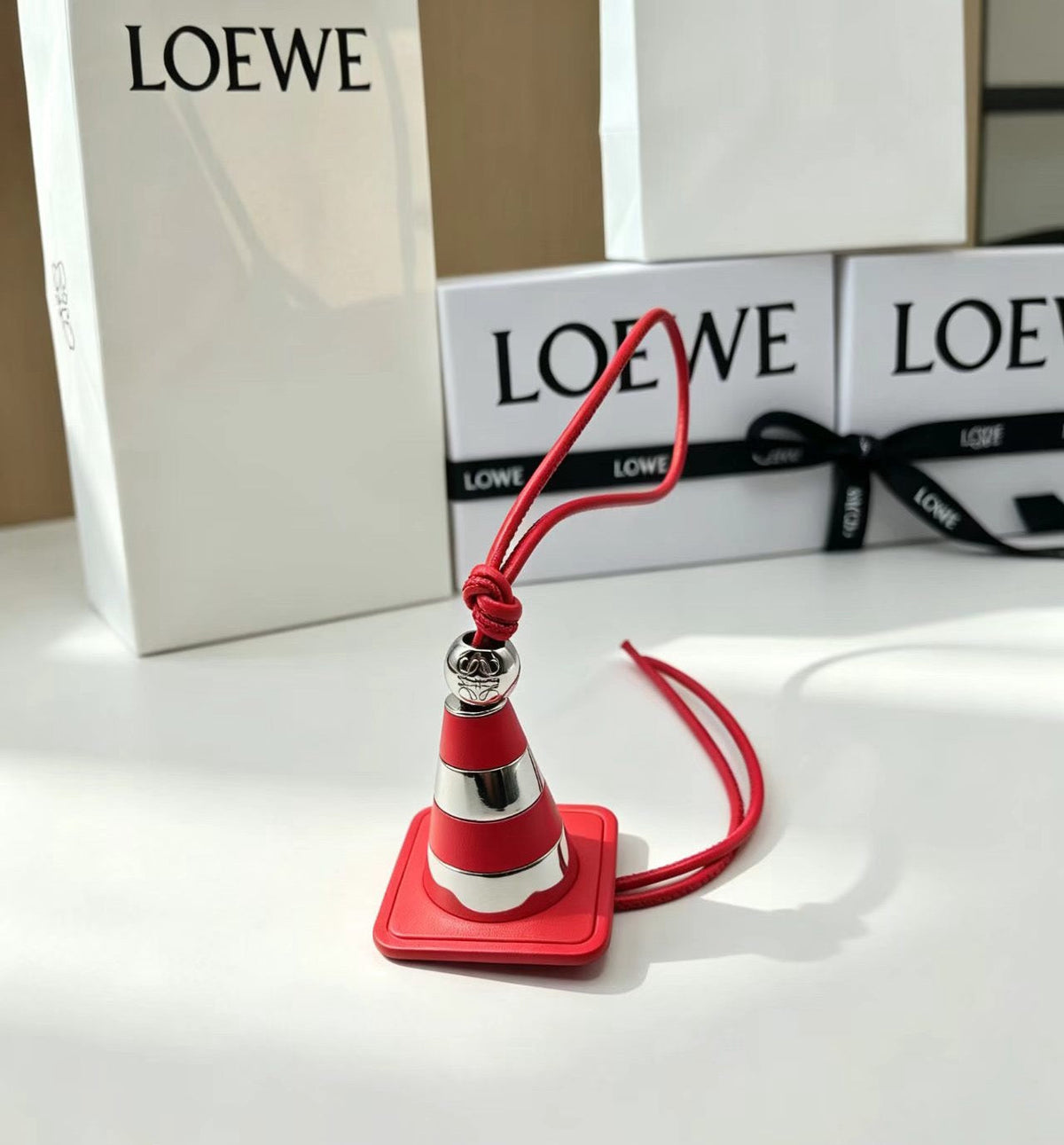 Loewe Red Work Cone Charm