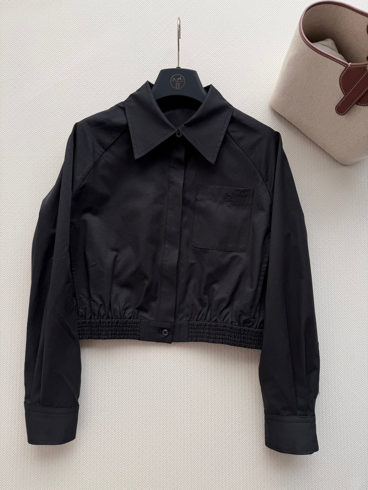 Hermes 2026 Short Workwear Jacket Black Cotton 742889