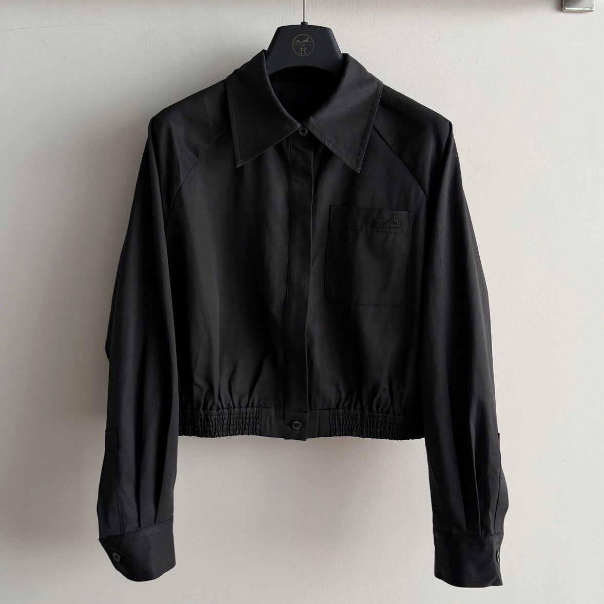 Hermes 2026 Short Workwear Jacket Black Cotton 742889