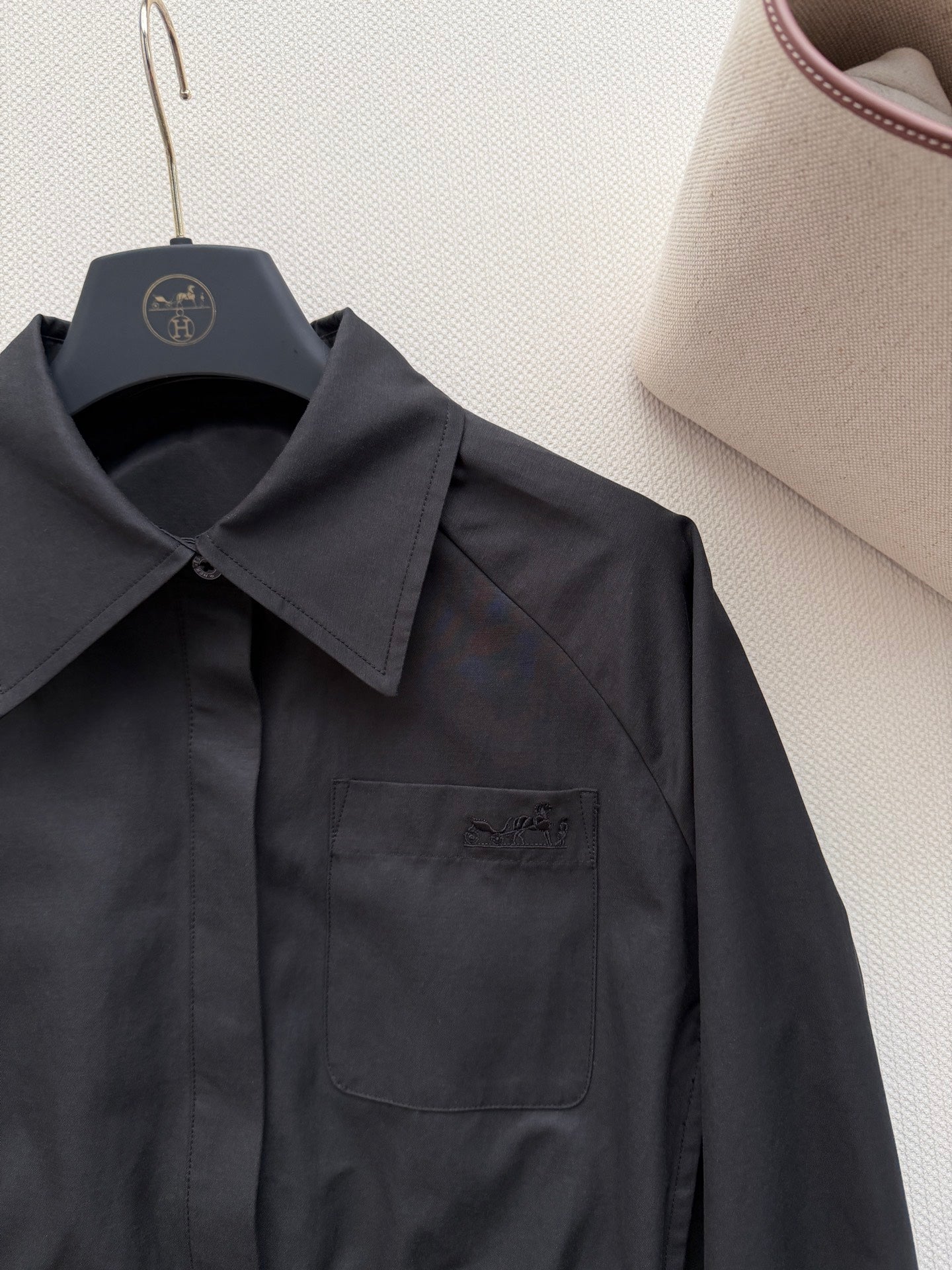 Hermes 2026 Short Workwear Jacket Black Cotton 742889