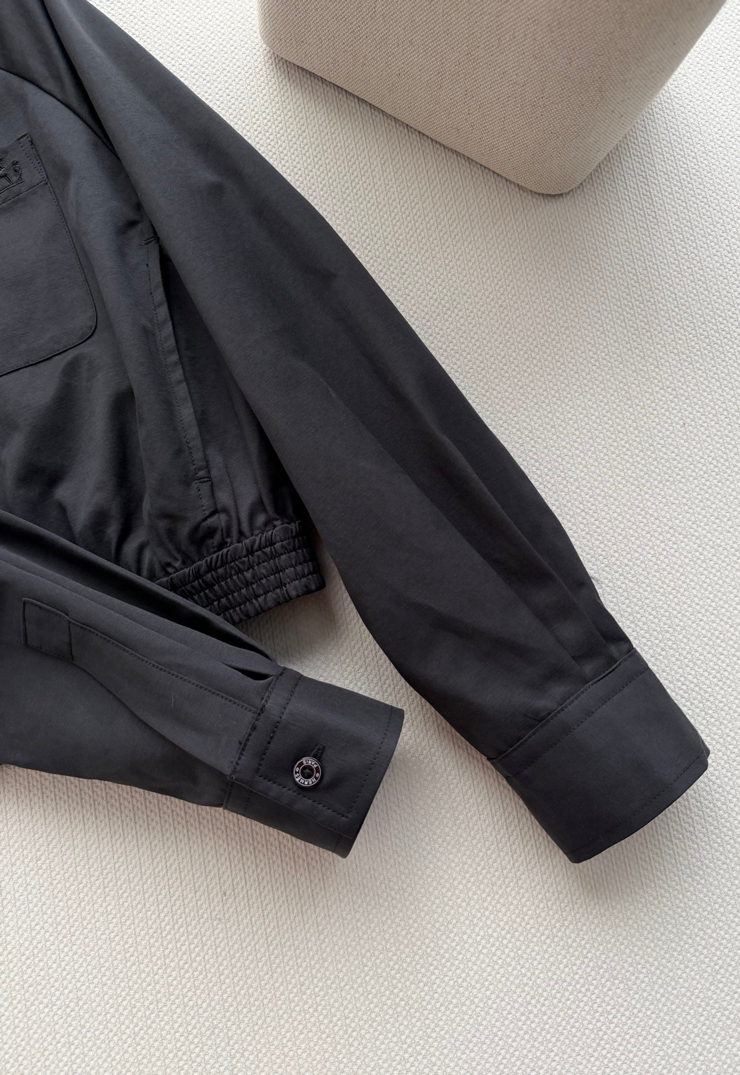 Hermes 2026 Short Workwear Jacket Black Cotton 742889