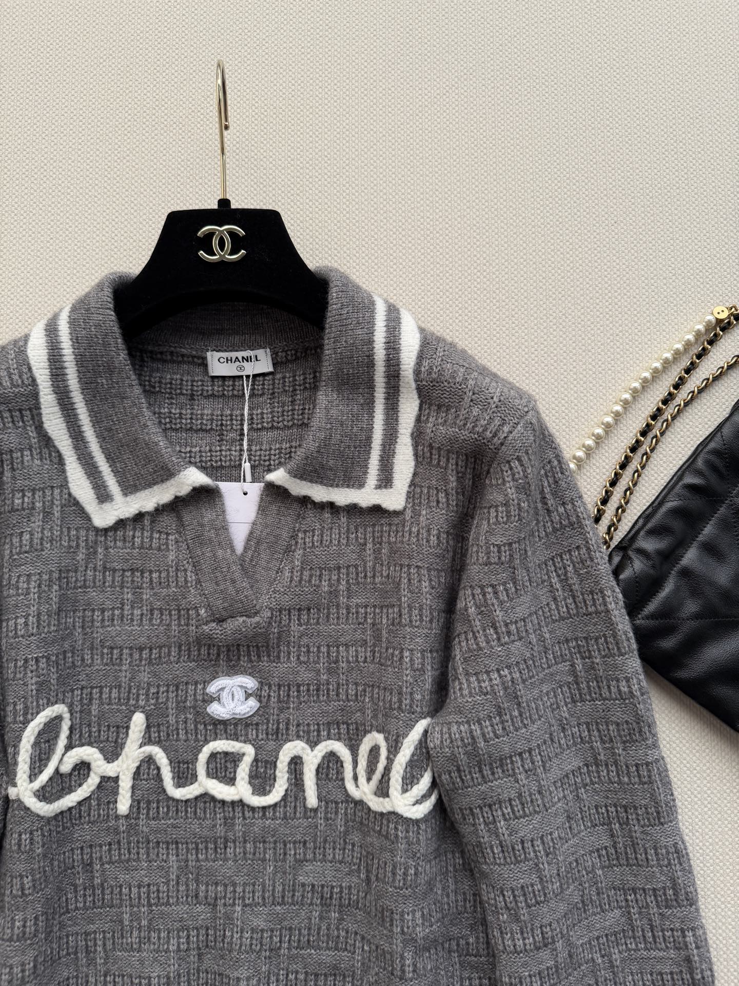 Chanel 2026 Embroidered Knit Polo Shirt Wool 417722