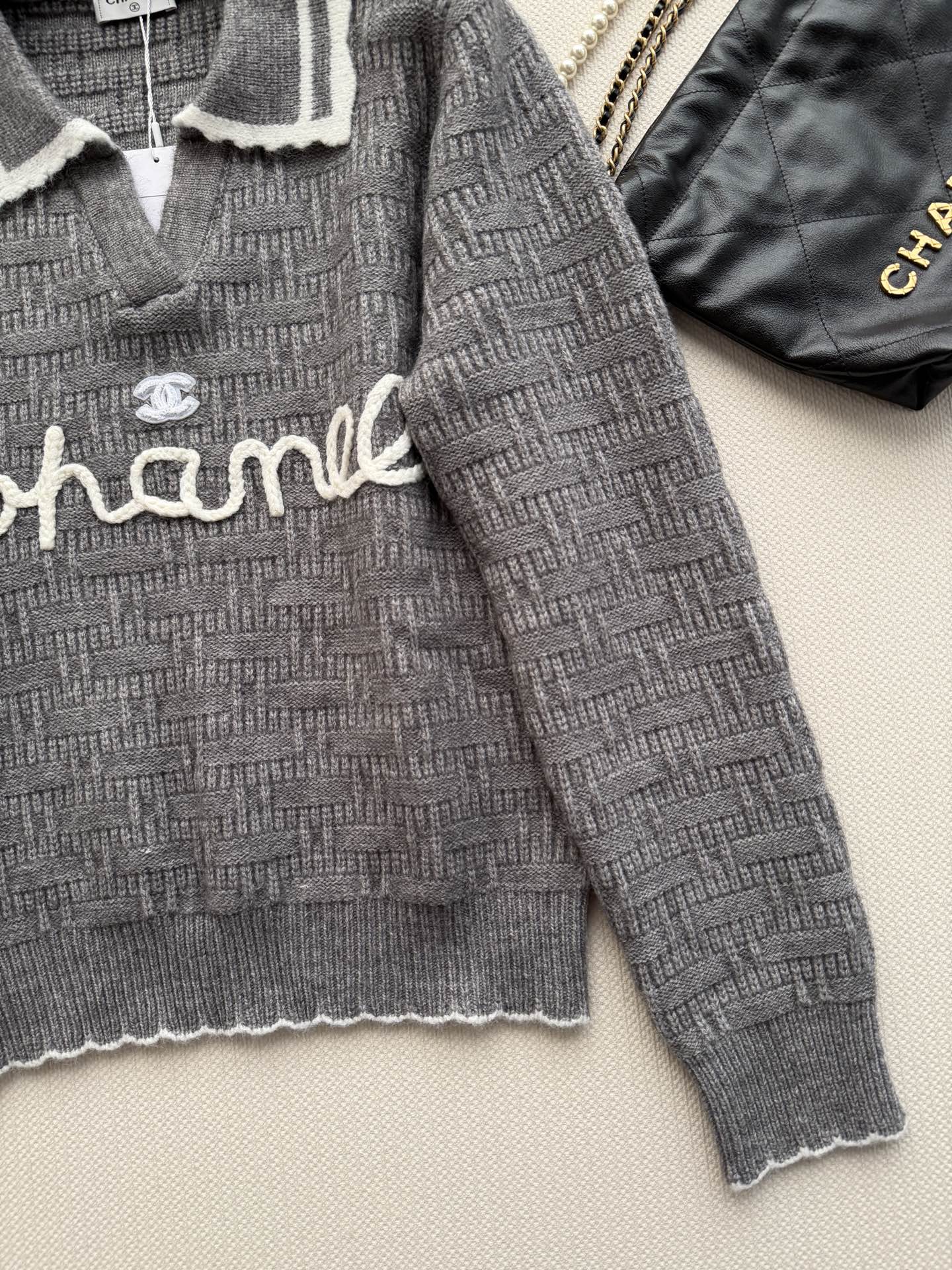 Chanel 2026 Embroidered Knit Polo Shirt Wool 417722