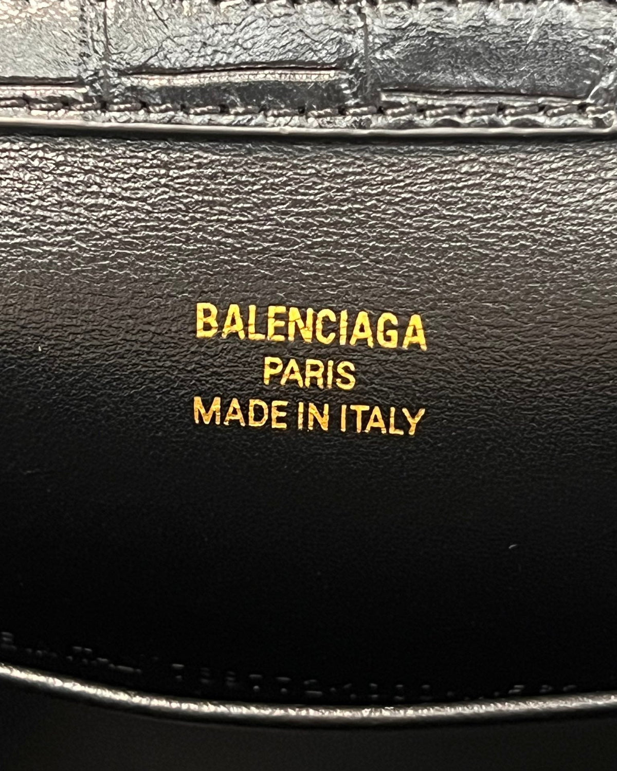 Balenciaga Small Rodeo Crocodile Embossed Bag 29 Black Leather Gold Hardware