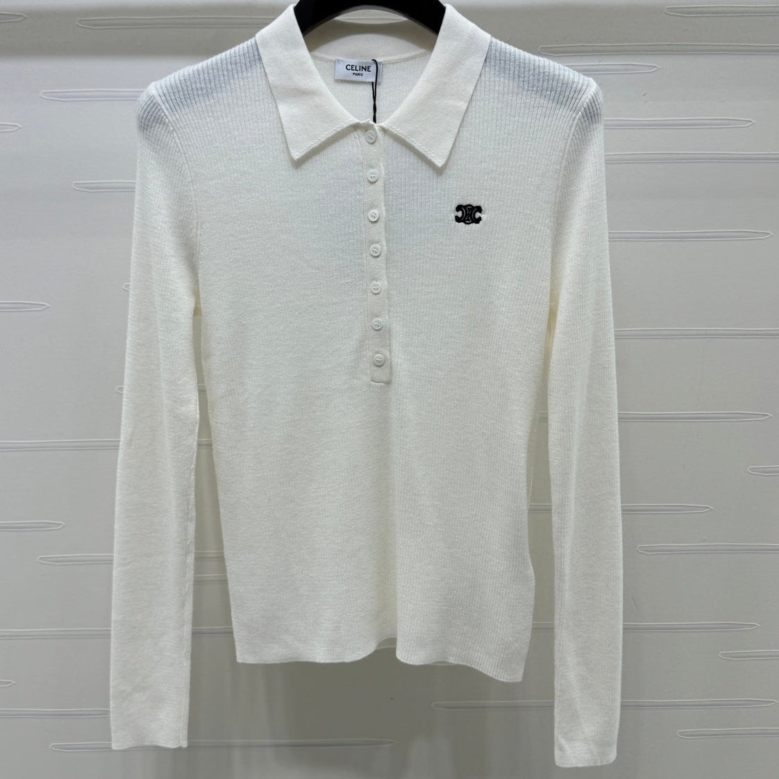 Celine 2026 Long-Sleeve Polo Shirt Wool 430298