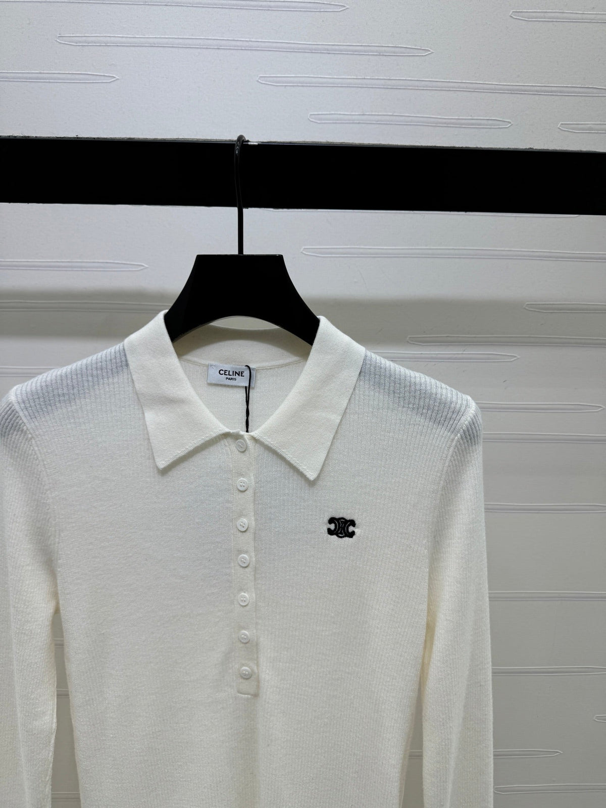 Celine 2026 Long-Sleeve Polo Shirt Wool 430298