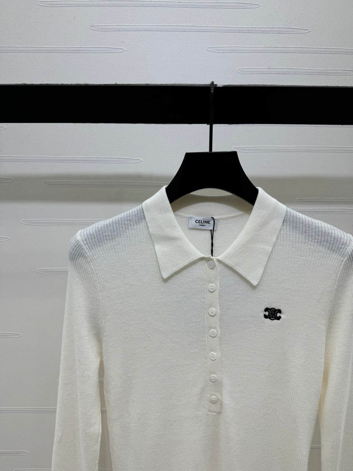 Celine 2026 Long-Sleeve Polo Shirt Wool 430298