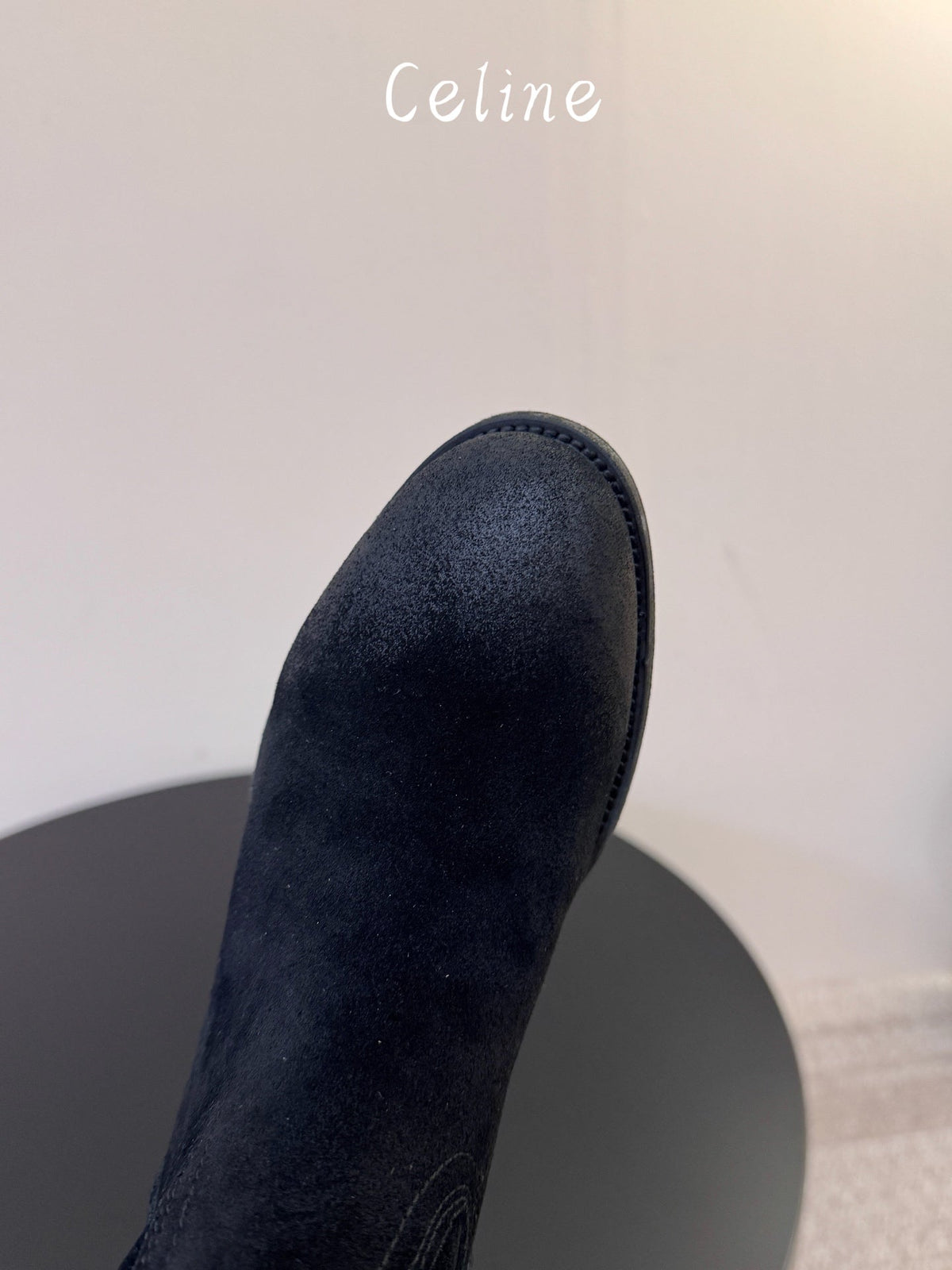 Celine 2026 Knee-High Pull-On Boots Calfskin Suede 104481