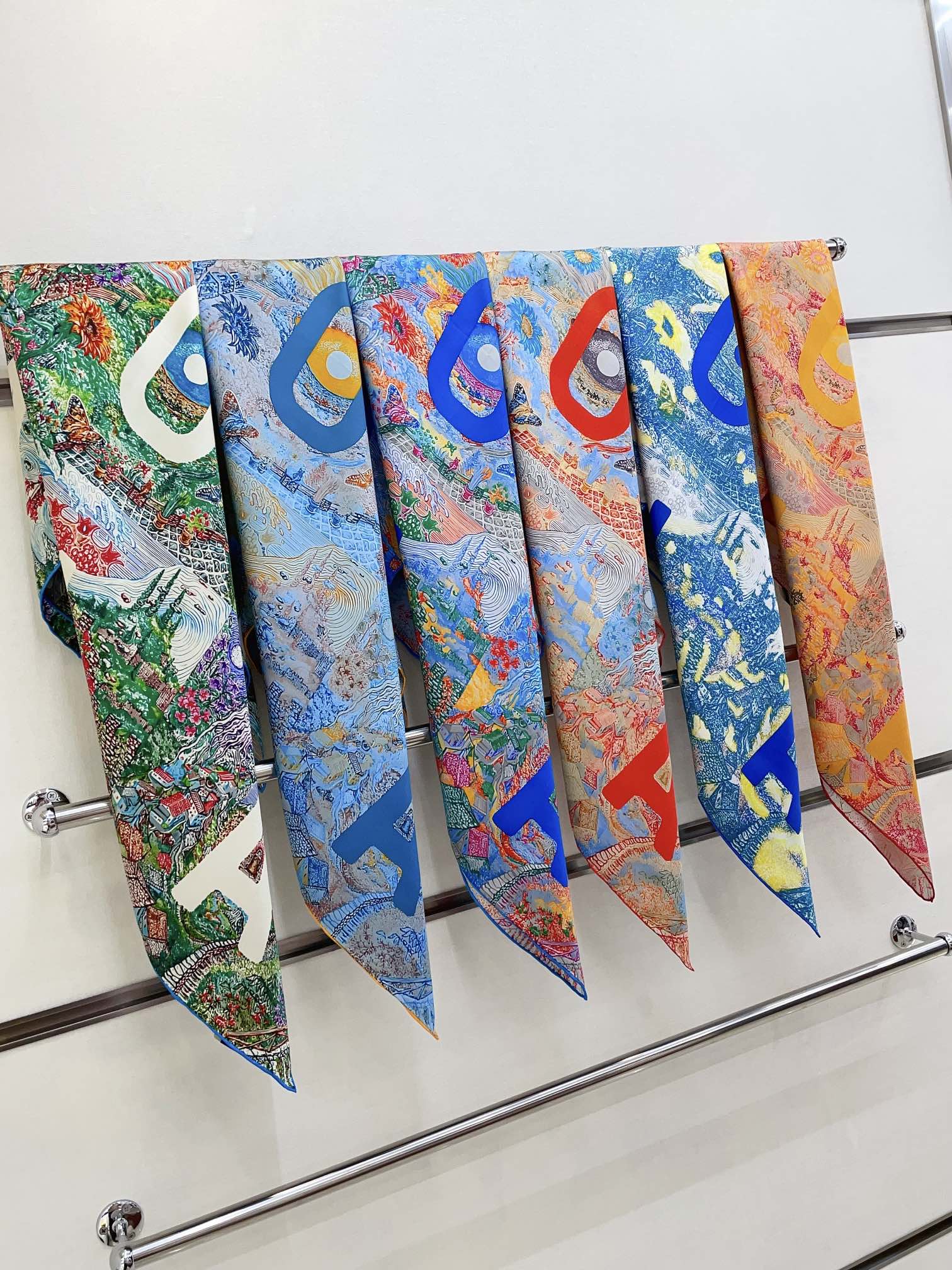 Eleftheria Scarf 90 CM In Colorful Silk Twill 193833