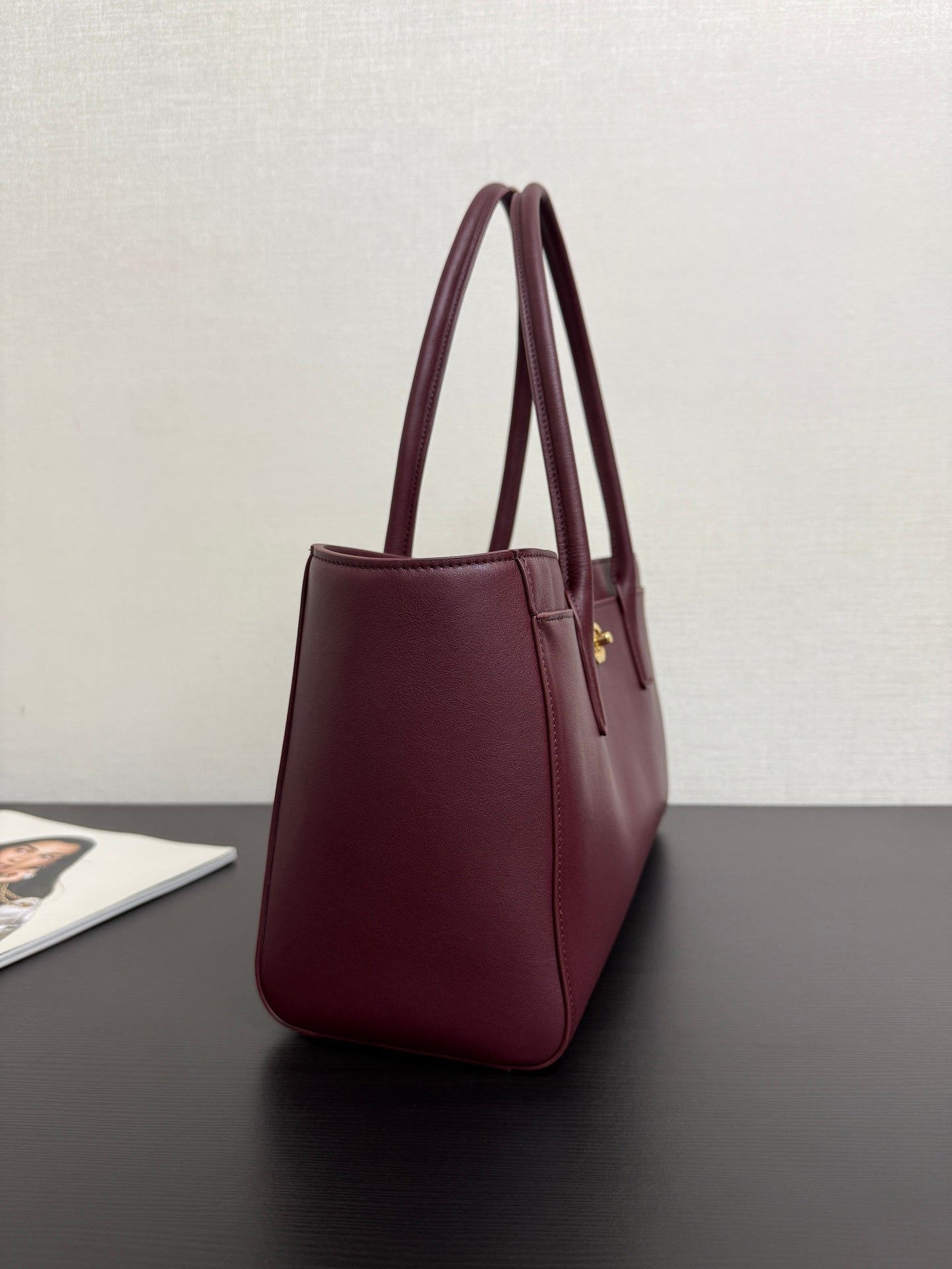 Chanel 2026 Shopping Bag 35cm Burgundy Calfskin