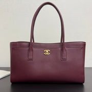 Chanel 2026 Shopping Bag 35cm Burgundy Calfskin
