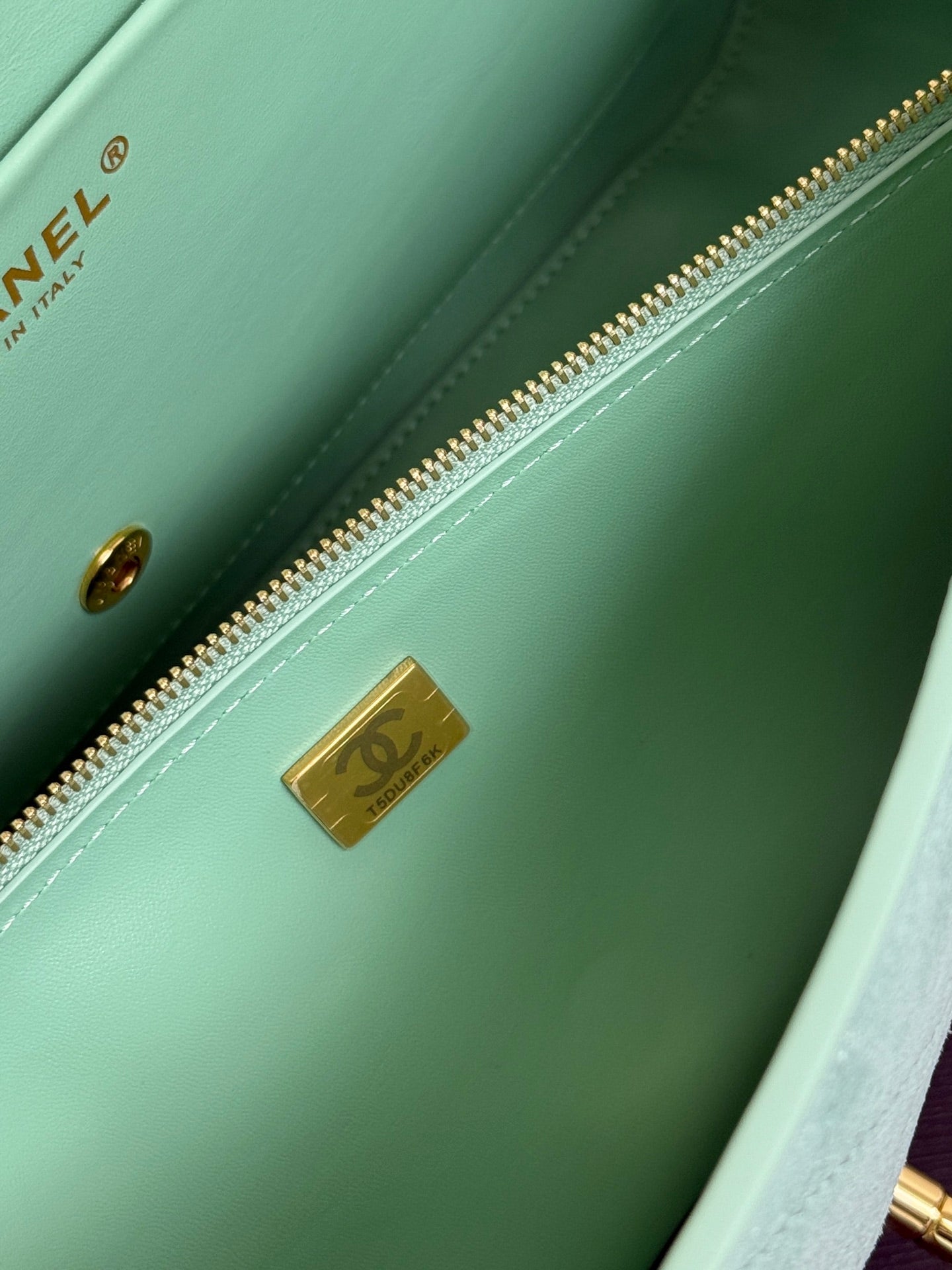 Chanel 2026 Flap Bag 34cm Mint Green Suede Leather