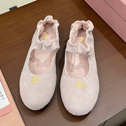 Miumiu 2026 Ruches Ballet Flats Suede 957361
