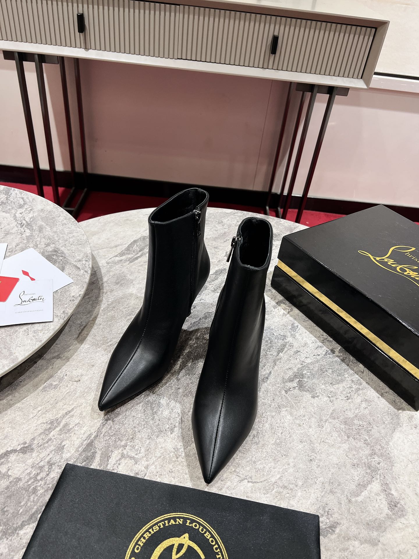 CL Vibella Booty 85Mm Low Boots Calf Leather Black