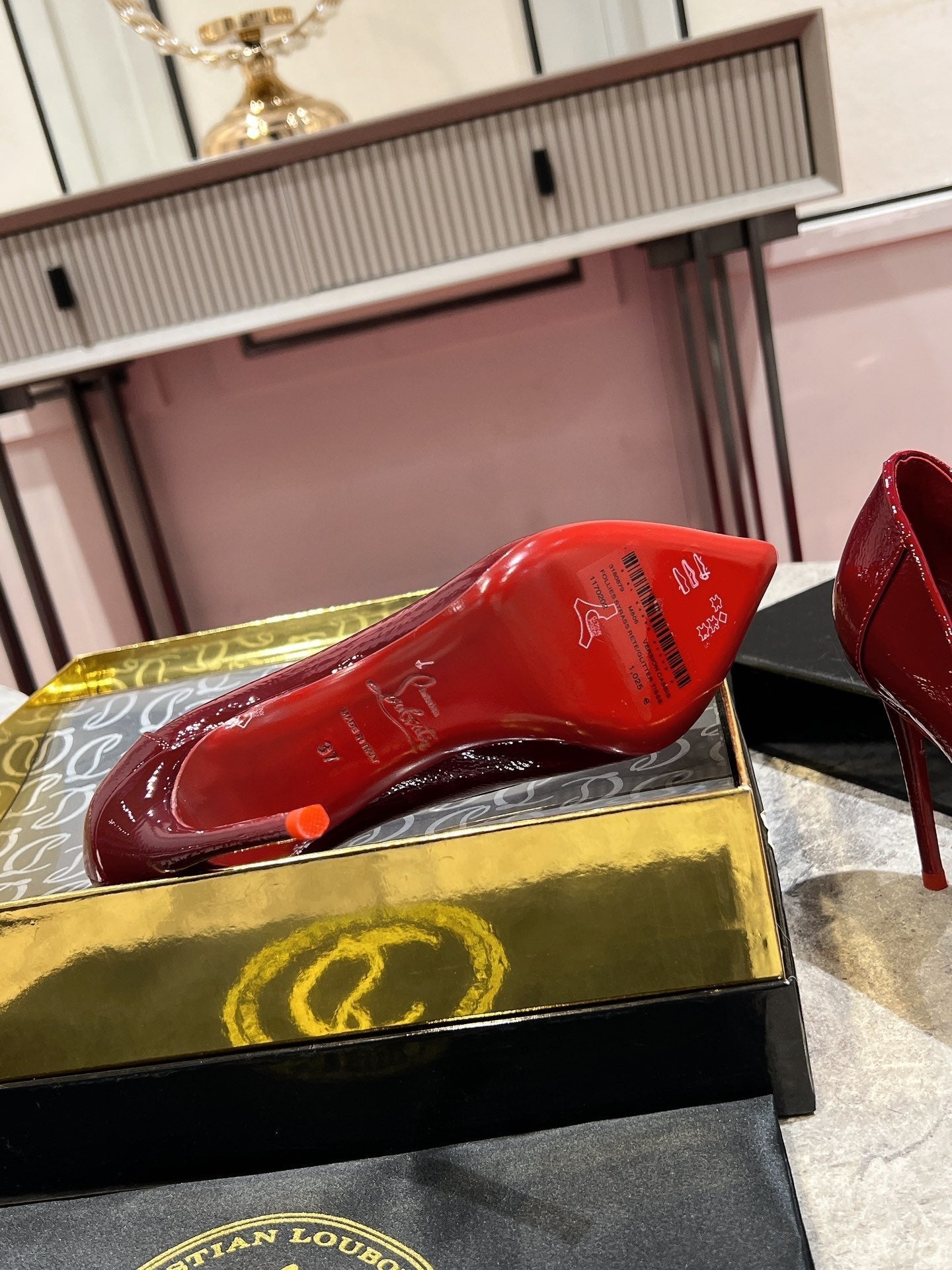 Cl Kate Pump Burgundy Patent Calfskin