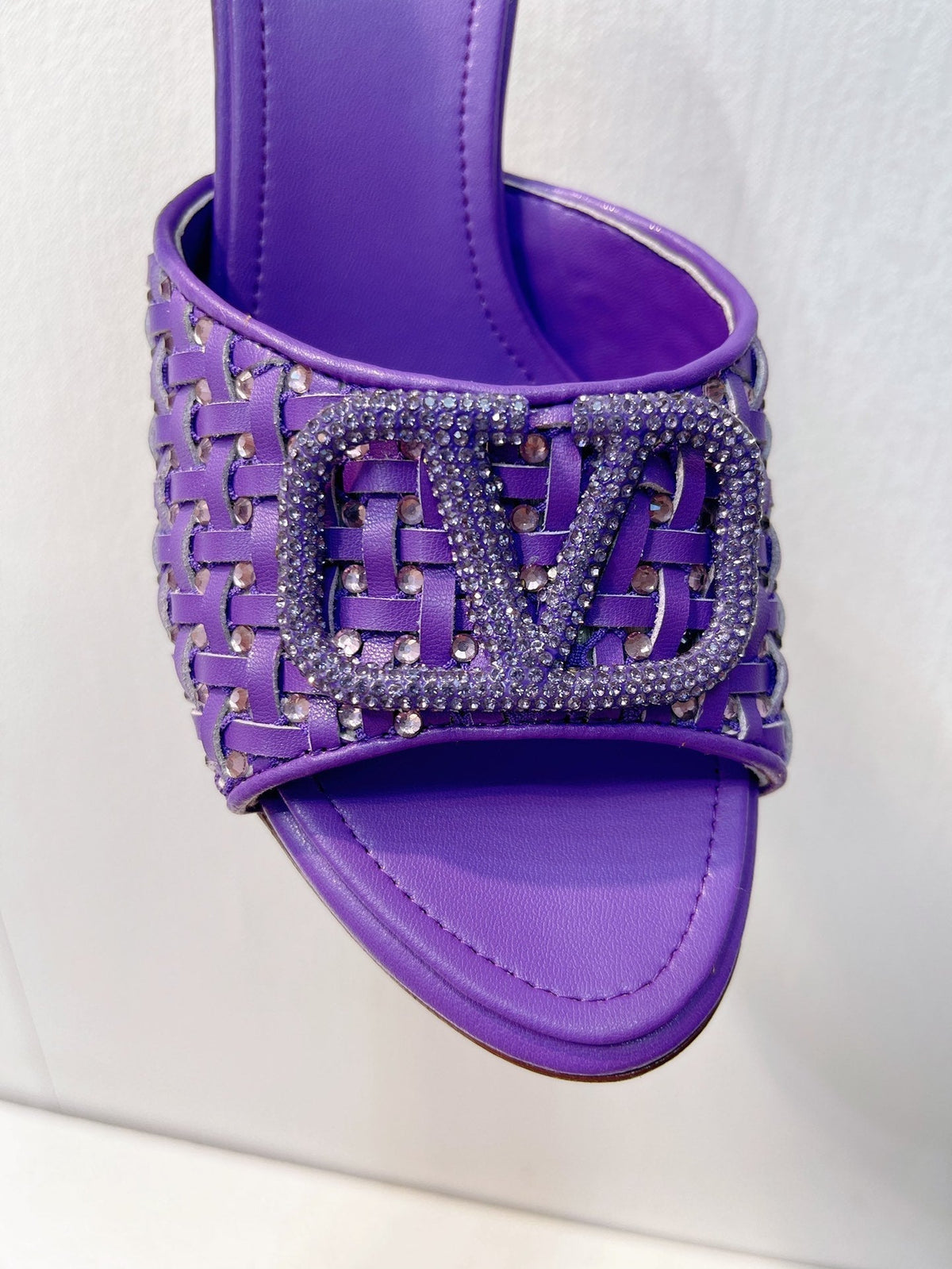 VT High Heeled Sandals Purple Sheepskin 292792