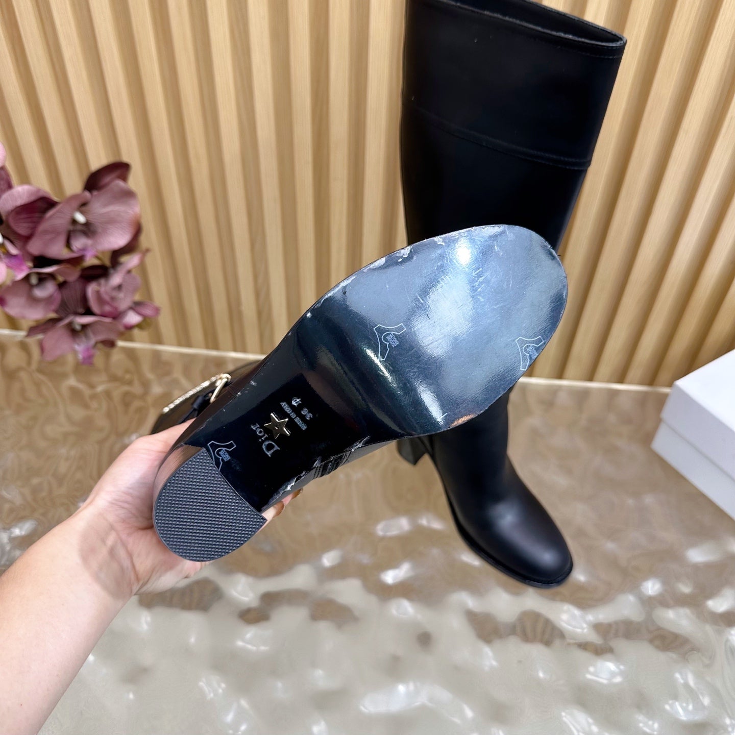 Dior 2026 D-Town Heeled Boots 80mm Suede Calfskin 956000