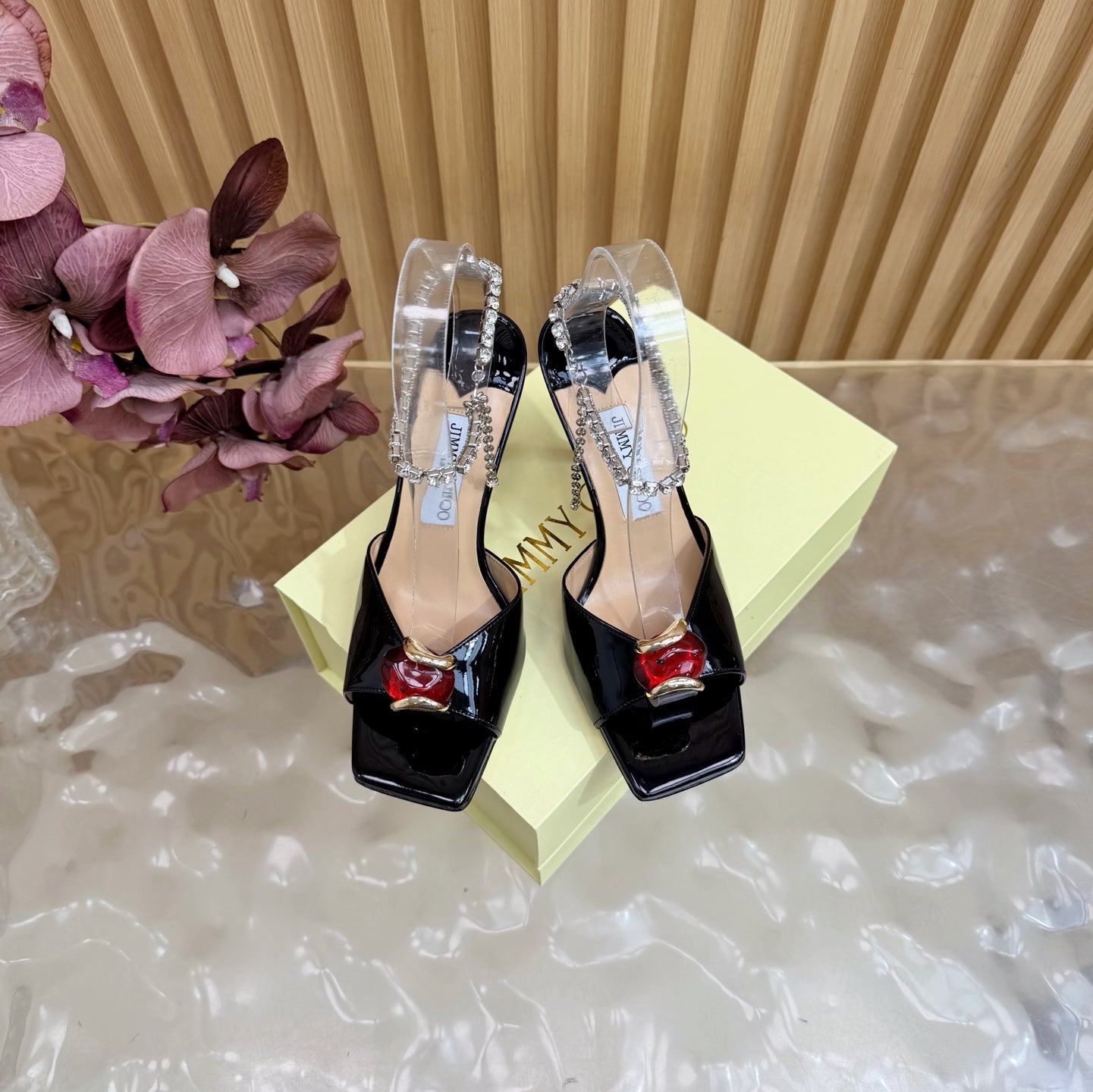 Jimmy Choo 2026 Amber Buckle Sandals 85mm Patent Leather 949779