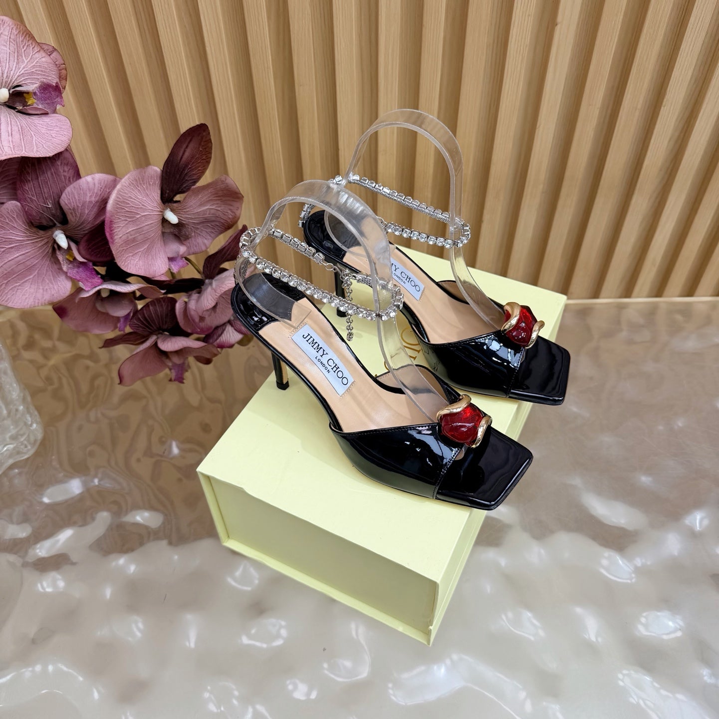 Jimmy Choo 2026 Amber Buckle Sandals 85mm Patent Leather 949779