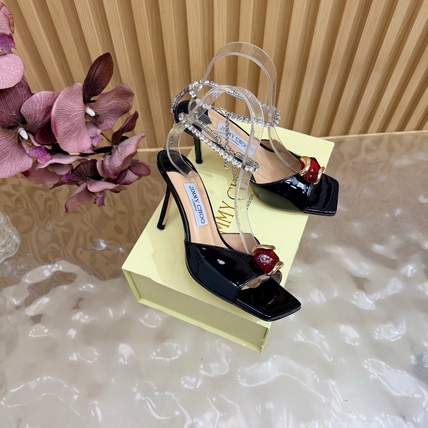 Jimmy Choo 2026 Amber Buckle Sandals 85mm Patent Leather 949779