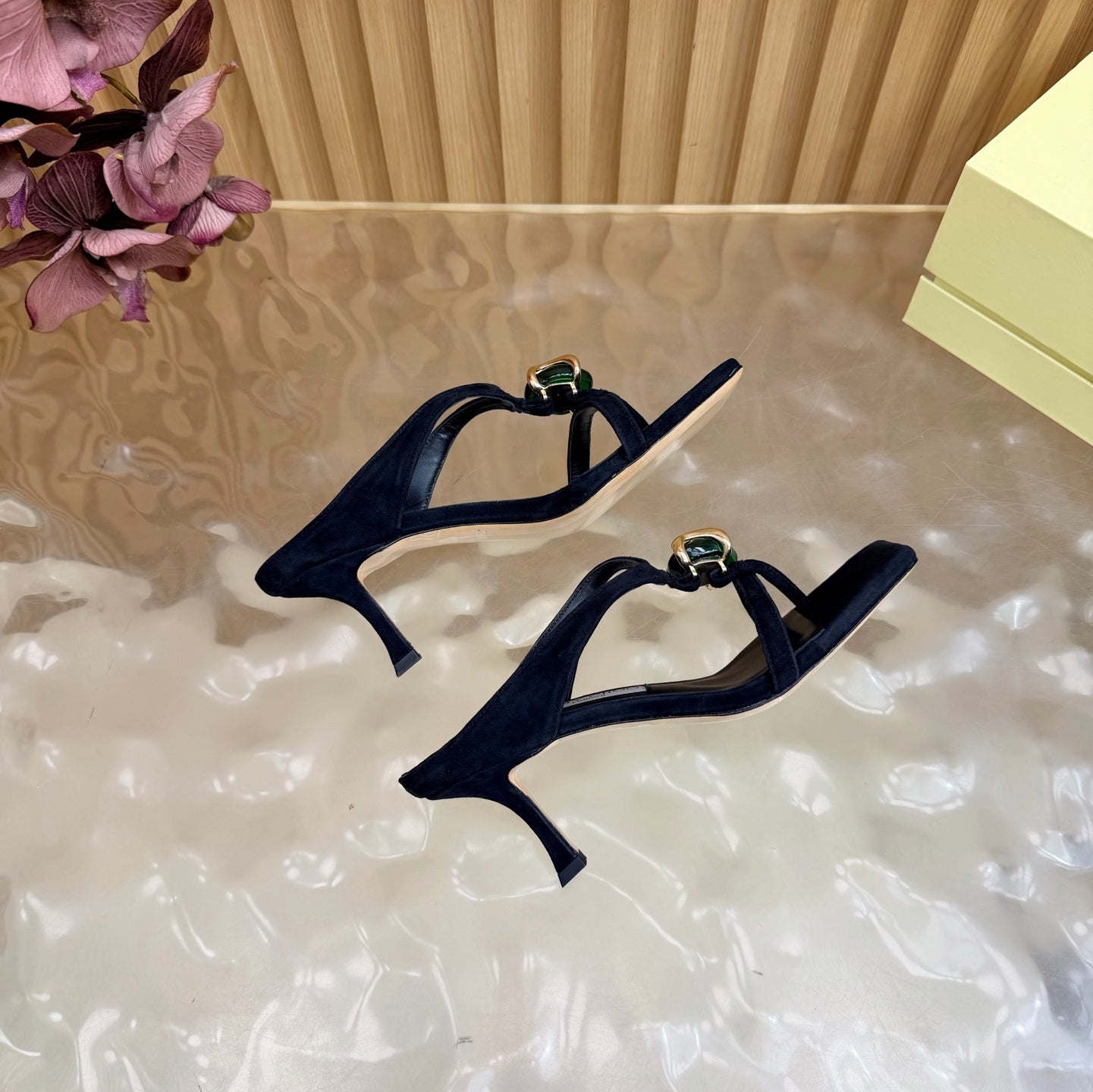 Jimmy Choo 2026 Emeri Stone Sandals 85mm Suede 949785