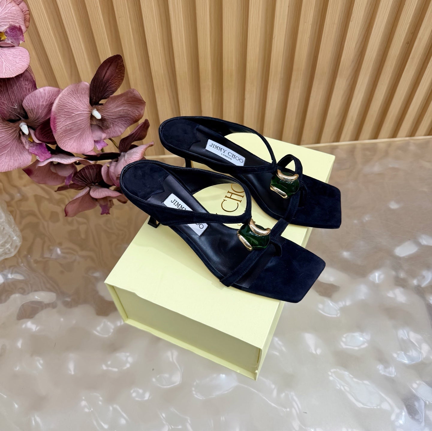 Jimmy Choo 2026 Emeri Stone Sandals 85mm Suede 949785