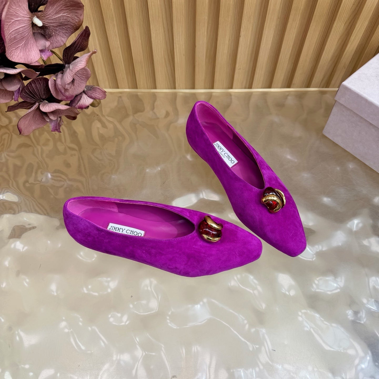 Jimmy Choo 2026 Margot Ballet Flats Suede 949807