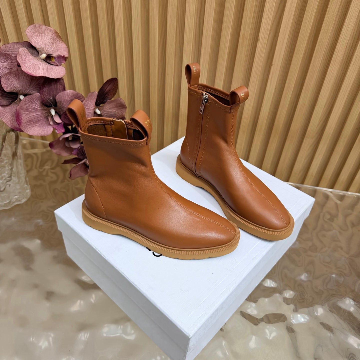 Celine 2026 Zipper Ankle Boots Suede Leather 995593