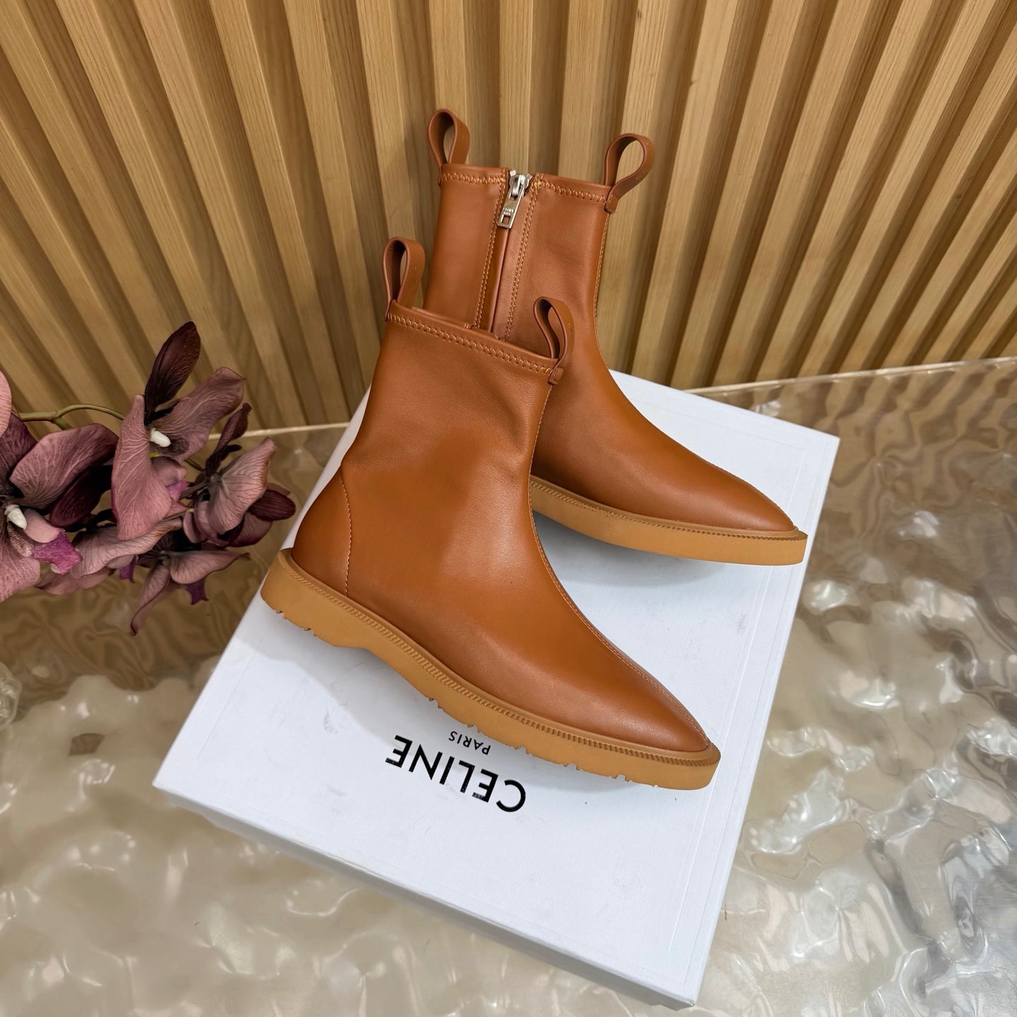 Celine 2026 Zipper Ankle Boots Suede Leather 995593