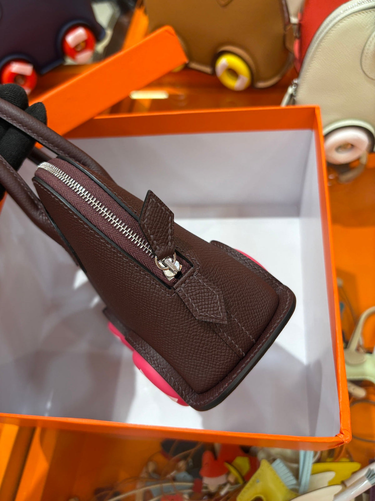 High-end Hermes 2026 Mini Bowling Wheel Bag Epsom Leather