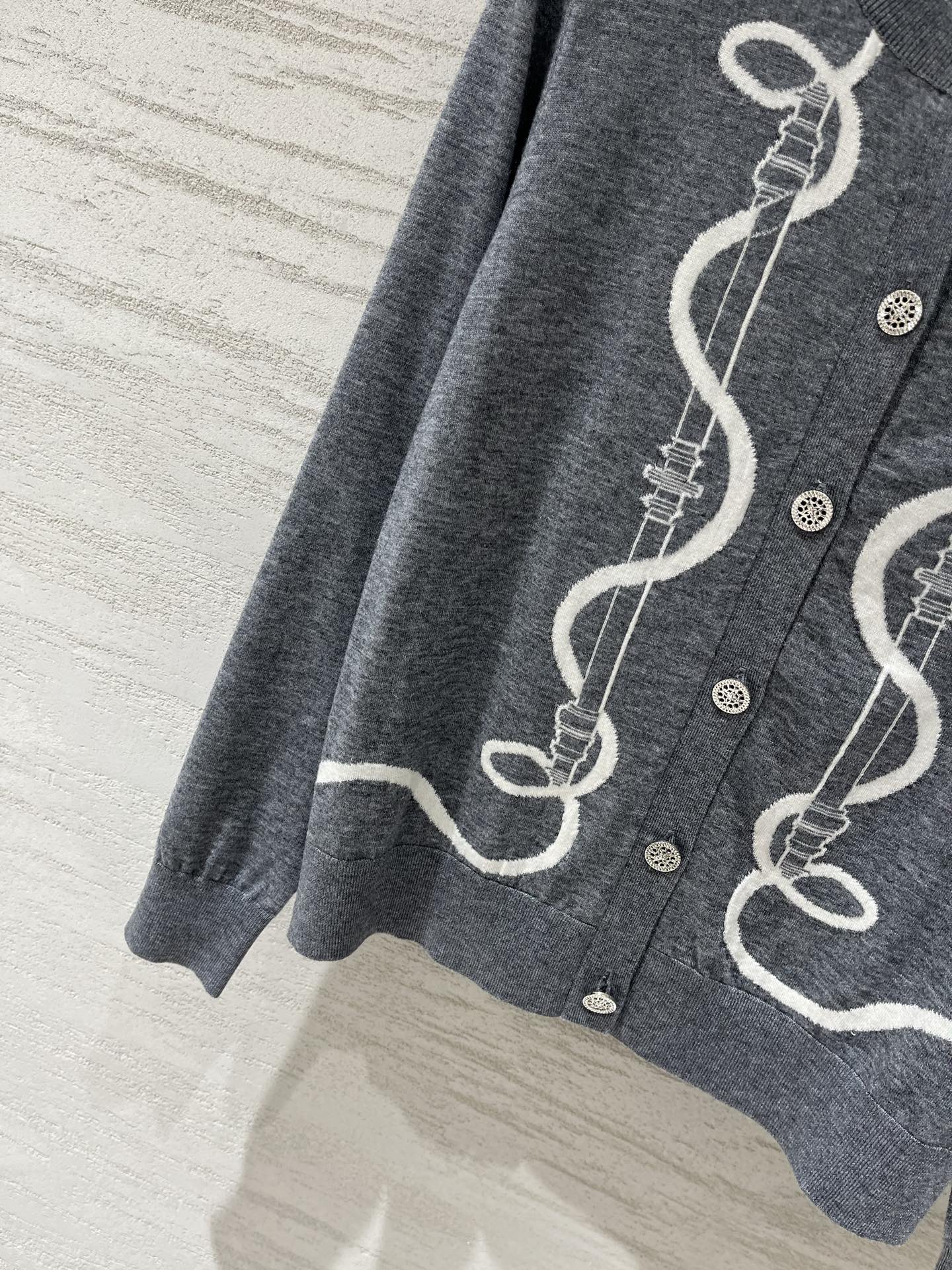 Hermes 2026 "Ferronnerie" Long-sleeve Cardigan Wool 800302