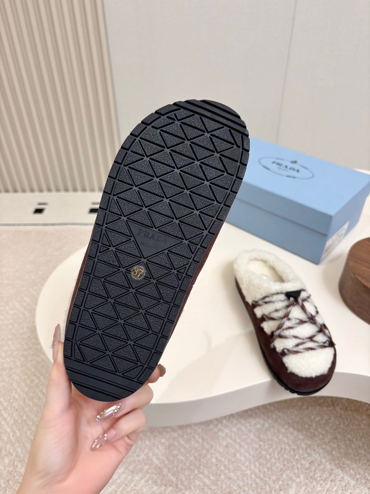 Prada 2026 Birkenstocks Mule Wool Suede 180036