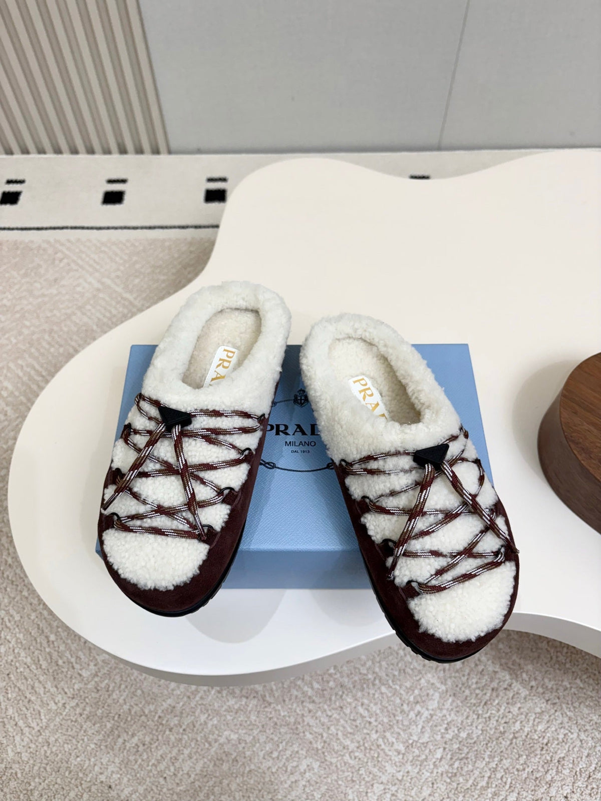 Prada 2026 Birkenstocks Mule Wool Suede 180036