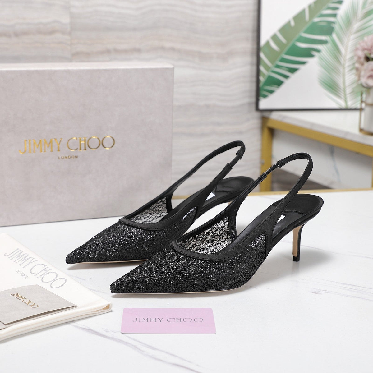 Jimmy Choo 2026 Amita Slingback 65mm Mesh 961758