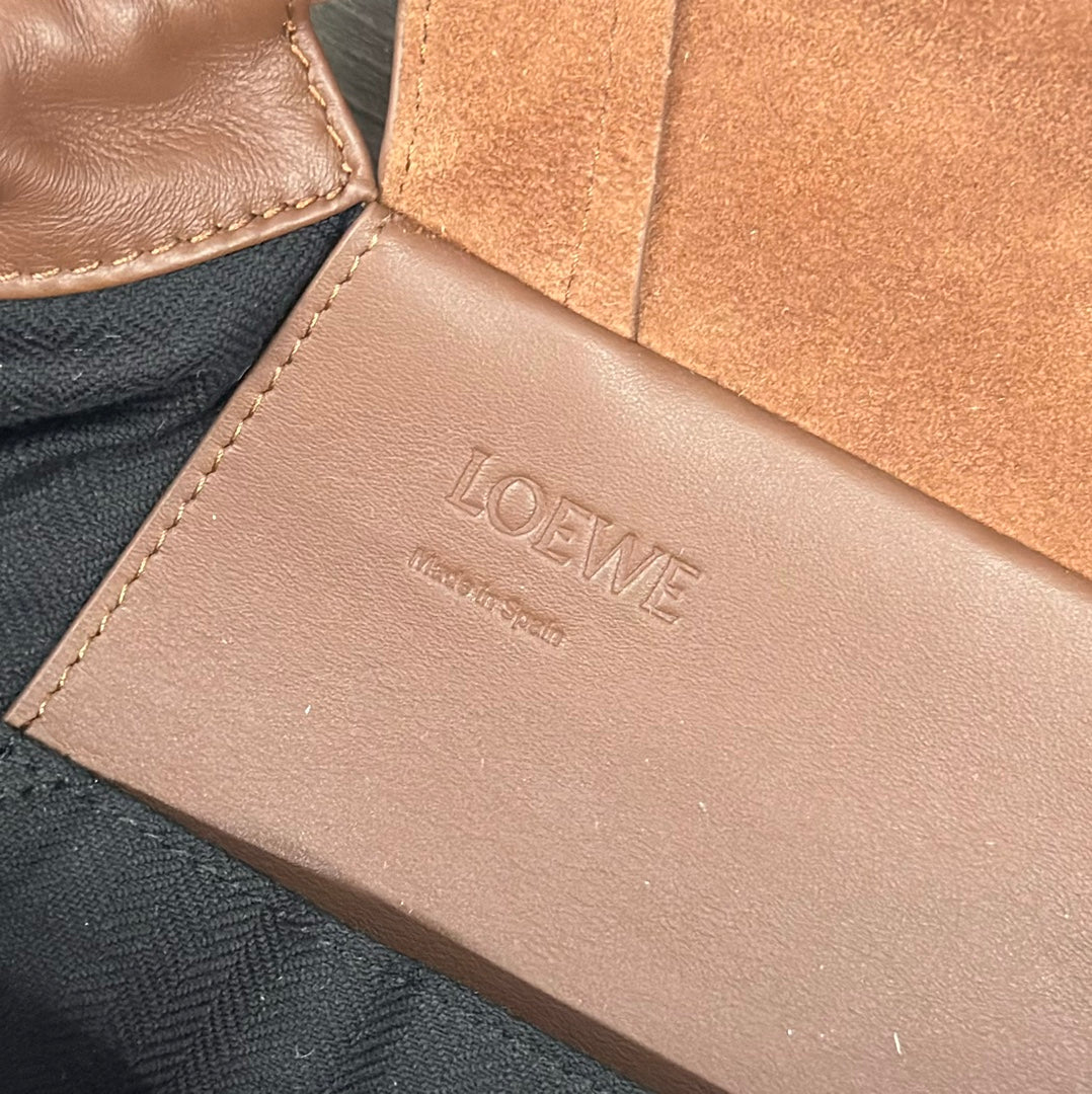 Loewe 2025 Flamenco Backpack 40cm Brown Calfskin 274690